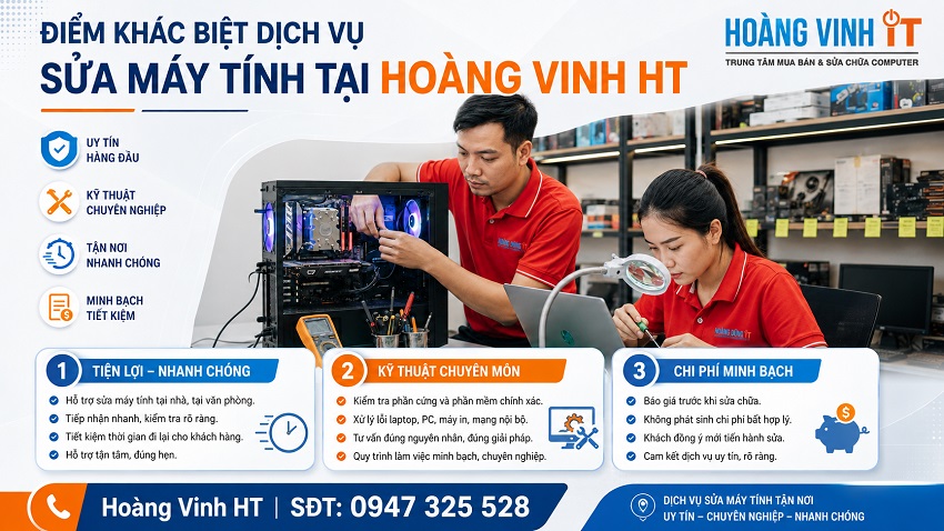 Sửa máy tính tại Hà Tĩnh – Hoàng Vinh HT